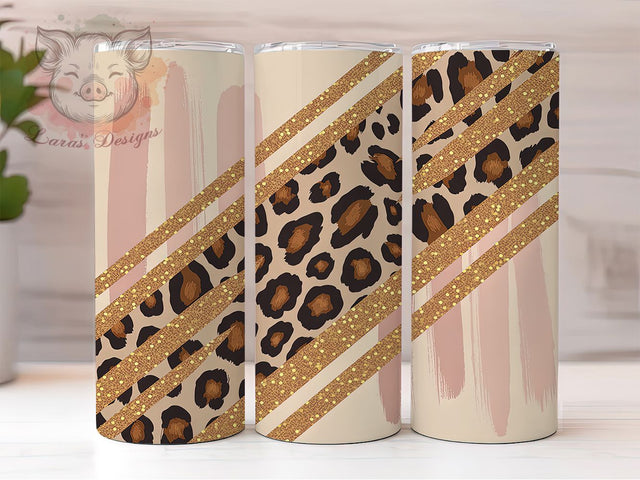 Luxury Glitter Leopard Tumbler, Gold Animal Print, Sparkle Pattern Cup, Cheetah Print Design, Glamour Animal Art, Fashion Print Tumbler, Luxury Leopard Design Sublimation Lara' s Designs 