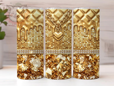 Luxury Gold Glam 20oz Tumbler, Luxury Gold, Gold Glam, Glam Tumbler, 20oz Tumbler, Gold Tumbler, Luxury Tumbler, Tumbler Wrap Sublimation Lara' s Designs 