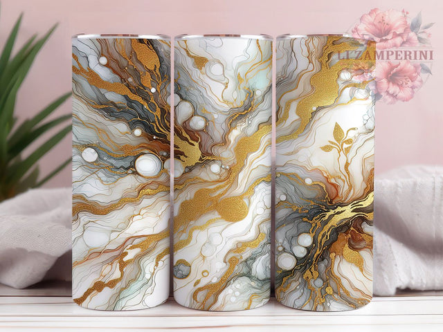 Luxury Gold Umber Ink Tumbler Wrap, Umber Ink Tumbler, Abstract Ink Tumbler Wrap, 20oz Sublimation Wrap, Elegant Marble Tumbler, Metallic Ink Tumbler, Luxury Tumbler Design Sublimation Li Zamperini 