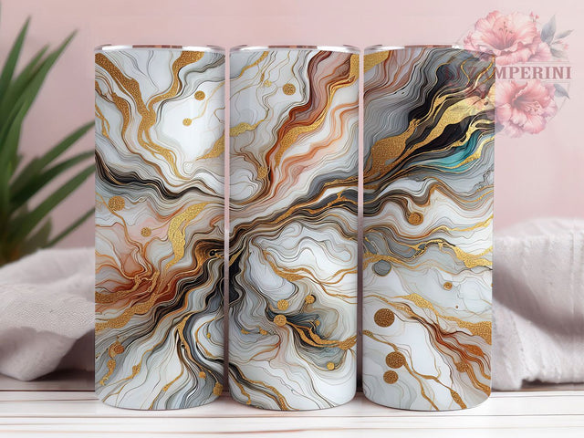 Luxury Gold Umber Ink Tumbler Wrap, Umber Ink Tumbler, Abstract Ink Tumbler Wrap, 20oz Sublimation Wrap, Elegant Marble Tumbler, Metallic Ink Tumbler, Luxury Tumbler Design Sublimation Li Zamperini 