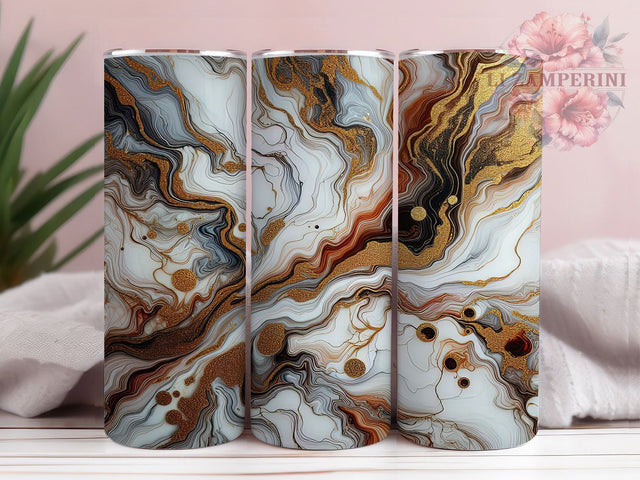 Luxury Gold Umber Ink Tumbler Wrap, Umber Ink Tumbler, Abstract Ink Tumbler Wrap, 20oz Sublimation Wrap, Elegant Marble Tumbler, Metallic Ink Tumbler, Luxury Tumbler Design Sublimation Li Zamperini 