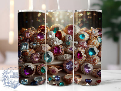 Luxury Sparkling Gemstone Tumbler, Jewelry Gemstone Art, Glam Tumbler Wrap, 20Oz Wrap Design, Gem Sublimation, Elegant Jewel Theme, Sparkling Gem Pattern Sublimation ToriDesigns 