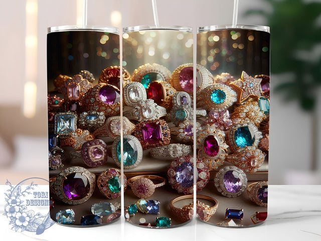 Luxury Sparkling Gemstone Tumbler, Jewelry Gemstone Art, Glam Tumbler Wrap, 20Oz Wrap Design, Gem Sublimation, Elegant Jewel Theme, Sparkling Gem Pattern Sublimation ToriDesigns 