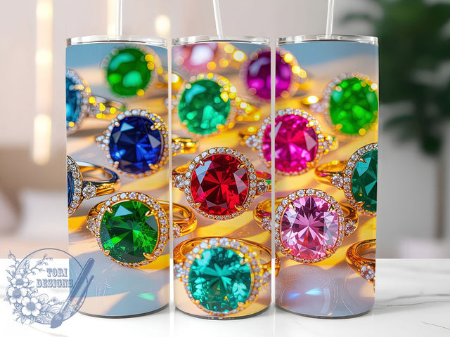 Luxury Sparkling Gemstone Tumbler, Jewelry Gemstone Art, Glam Tumbler Wrap, 20Oz Wrap Design, Gem Sublimation, Elegant Jewel Theme, Sparkling Gem Pattern Sublimation ToriDesigns 