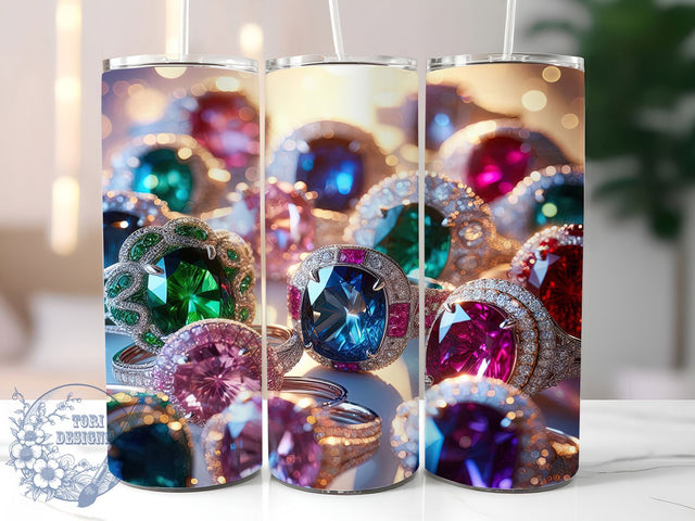 Luxury Sparkling Gemstone Tumbler, Jewelry Gemstone Art, Glam Tumbler Wrap, 20Oz Wrap Design, Gem Sublimation, Elegant Jewel Theme, Sparkling Gem Pattern Sublimation ToriDesigns 