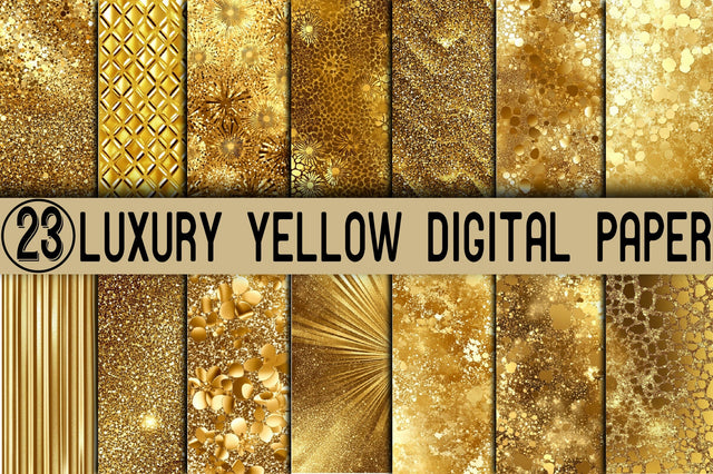 Luxury Yellow Digital Paper Sublimation SVGArt 