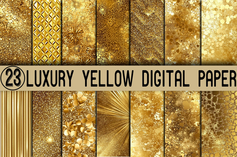 Luxury Yellow Digital Paper - So Fontsy