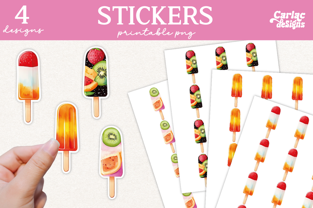 Summer Printable Stickers - So Fontsy
