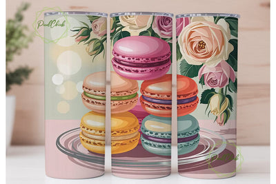 Macarons & Roses 20oz Tumbler Wrap Sublimation PixelChick 