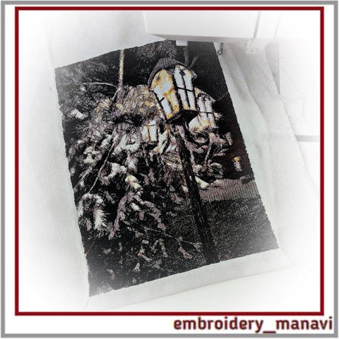 Machine embroidery design photo stitch Night street lantern Embroidery/Applique DESIGNS Embroidery Manavi 05 