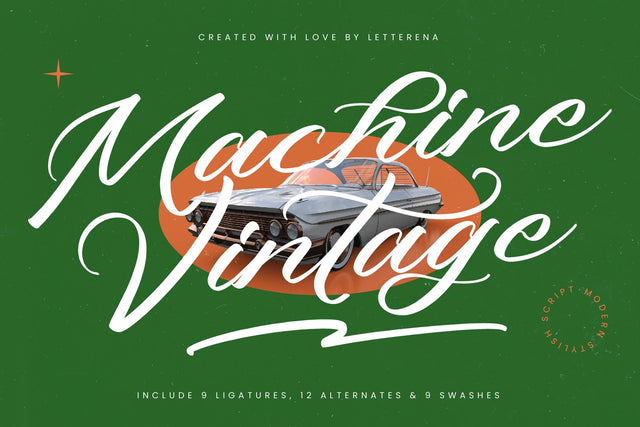 Machine Vintage - Modern Stylish Script Font Letterena Studios 