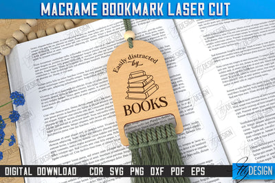 Macrame Bookmark Laser Cut | Book Marker | Page Holder | Boho Design | CNC File SVG Fly Design 