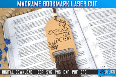 Macrame Bookmark Laser Cut | Book Marker | Page Holder | Boho Design | CNC File SVG Fly Design 