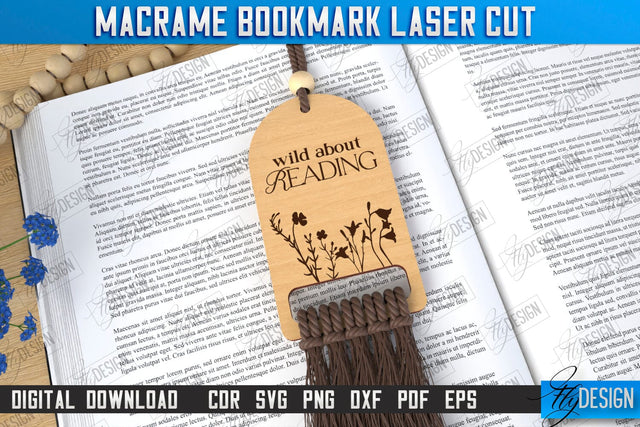 Macrame Bookmark Laser Cut | Book Marker | Page Holder | Boho Design | CNC File SVG Fly Design 