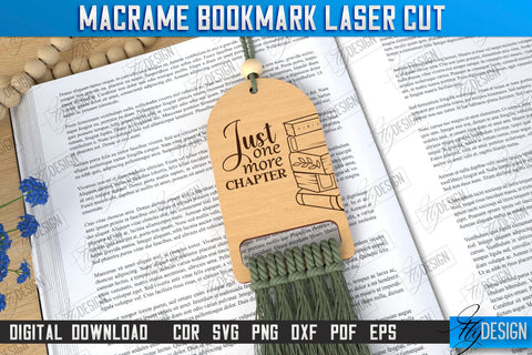 Macrame Bookmarks Laser Cut Bundle | Book Marker | Page Holder | Boho Design | CNC Files SVG Fly Design 