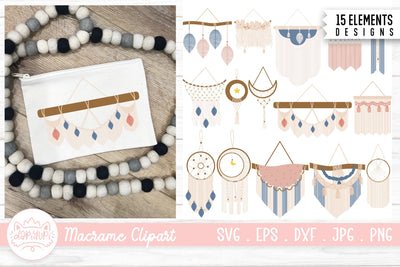Macrame Clipart Bundle SVG dapiyupi store 