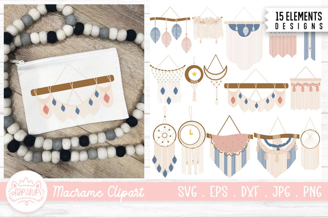Macrame Clipart Bundle SVG dapiyupi store 
