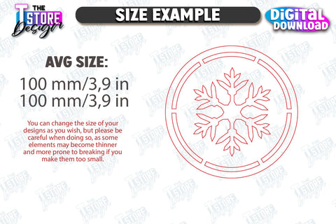 Macrame Winter Coasters Laser Cut Bundle | Snowflake | Christmas Coasters | Cup Coasters | Festive Table | Kitchen Decor | Holiday | CNC Files SVG The T Store Design 