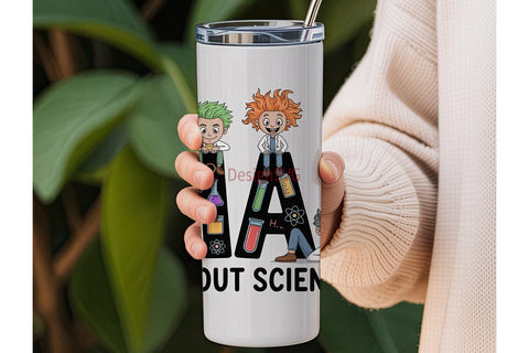 Mad About Science 20oz Tumbler Wrap Sublimation DesignSVG 