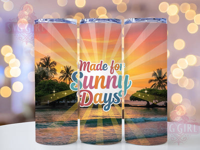 Made For Sunny Days 20oz Tumbler, Salty Summer Phrase, Made For Sunny Days Quote, Tropical Coastal Theme, Vintage Beach Illustration, Sublimation Tumbler Wrap, 20oz Tumbler Sublimation SvggirlplusArt 