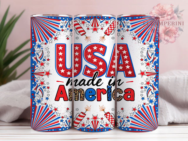 Made in America 20oz Tumbler, USA Patriotic, American Identity, Festive Style, Bold Graphic, Skinny Tumbler, Sublimation PNG Sublimation Li Zamperini 