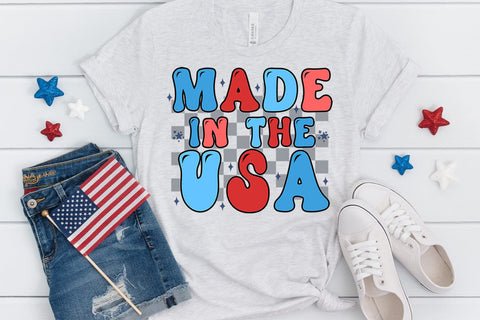 Made in USA I Patriotic Shirts Kids Sublimation I July 4 Kids Tshirt PNG Sublimation Happy Printables Club 