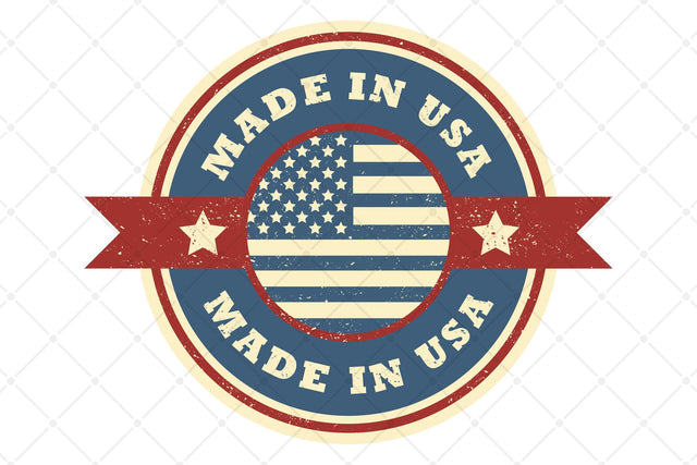 Made in USA - Retro American Flag Design Sublimation Karma Genie Graphics 