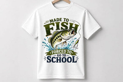 Made To Fish Forced To Go To School PNG | Funny Fishing Design SVG BillahCrafts 