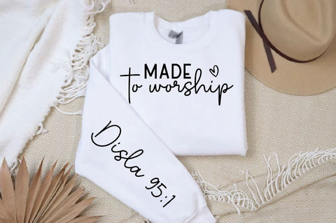 Made to worship Sleeve SVG Design, Christian Sleeve SVG, Faith SVG Design, Jesus Sleeve SVG SVG Regulrcrative 