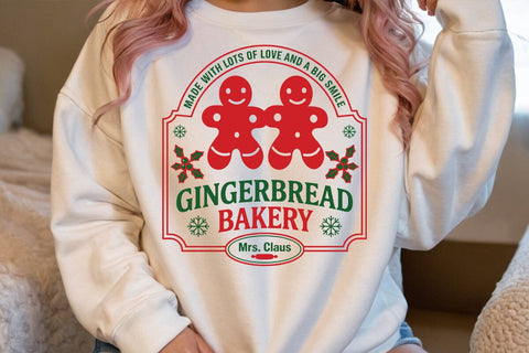 Made With Lots Of Love And A Big Smile Gingerbread Bakery Mrs Claus SVG Angelina750 