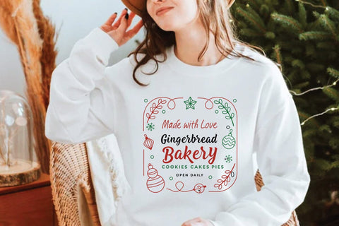 Made with love gingerbread bakery cookies cakes pies open daily SVG Angelina750 