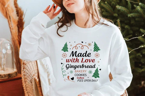 Made with love gingerbread bakery cookies cakes pies open daily SVG Angelina750 