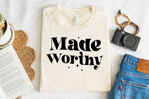 Made Worthy Sleeve SVG Design, Christian Sleeve SVG, Faith SVG Design, Jesus Sleeve SVG SVG Regulrcrative 