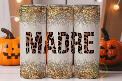 Madre Leopard Glitter 20oz Tumbler Wrap Sublimation PixelChick 