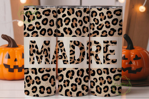 Madre Leopard Glitter 20oz Tumbler Wrap Sublimation PixelChick 