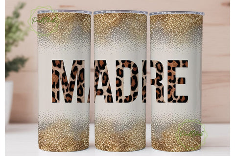 Madre Leopard Glitter 20oz Tumbler Wrap Sublimation PixelChick 