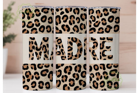 Madre Leopard Glitter 20oz Tumbler Wrap Sublimation PixelChick 