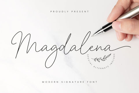 Magdalena Signature Font Mozarella 