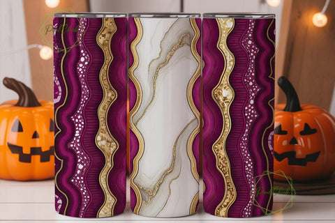 Magenta Gold Geode Marble 20oz Tumbler Sublimation PixelChick 