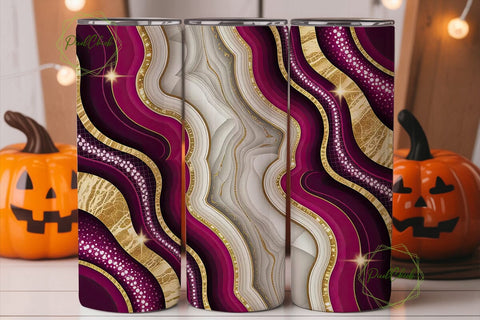 Magenta Gold Geode Marble 20oz Tumbler Sublimation PixelChick 