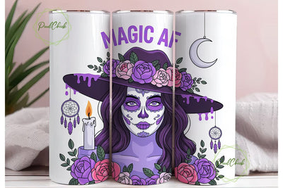 Magic AF Sugar Skull 20oz Tumbler Wrap Sublimation PixelChick 