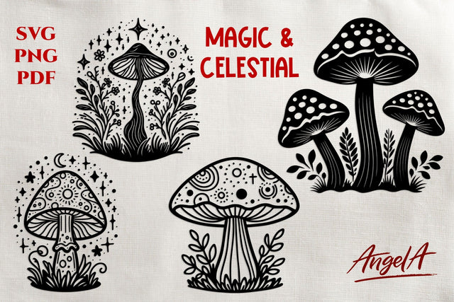 Magic and celestial / magic mushroom svg / cut files SVG Angelina Semenova 
