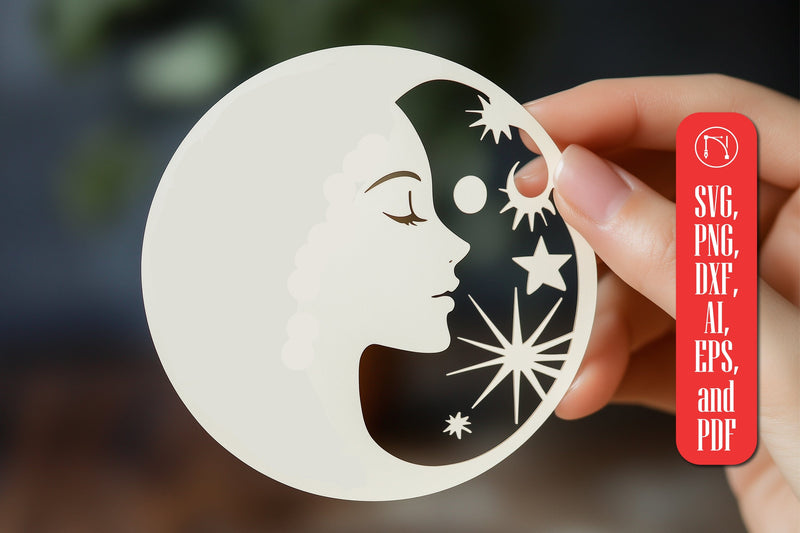 Magic and Celestial Paper Cut SVG Cut File SVG MD JOYNAL ABDIN 