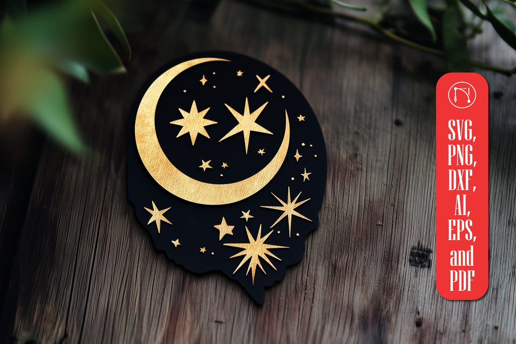 Magic and Celestial Paper Cut SVG Cut File - So Fontsy