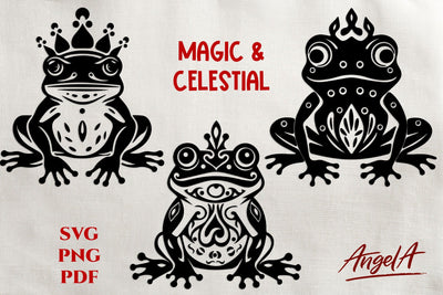 Magic and celestial SVG files / cut files / frog svg SVG Angelina Semenova 