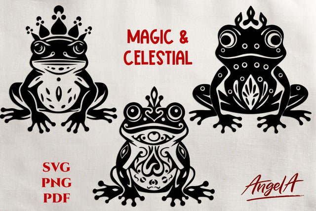 Magic and celestial SVG files / cut files / frog svg SVG Angelina Semenova 