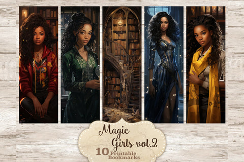 Magic Black Girls Bookmarks | Reading Accessories SVG GlamArtZhanna 