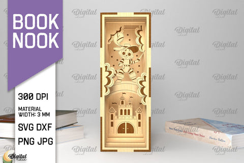 Magic Book Nook SVG Bundle. 3D Layared Book Nook Laser Cut SVG Evgenyia Guschina 