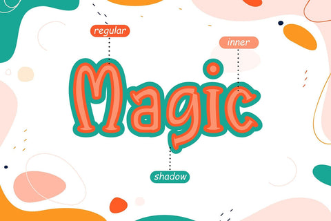 Magic Bounce - Cute 3d Layered Font Font Mozzatype 