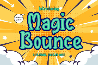 Magic Bounce - Cute 3d Layered Font Font Mozzatype 